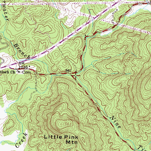 Topographic Map of Nine Times Creek, SC