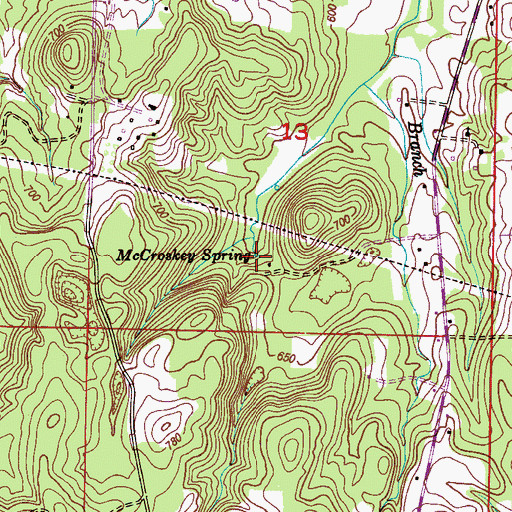 Topographic Map of McCroskey Spring, AL