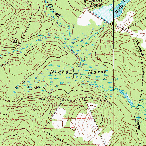 Topographic Map of Noahs Marsh, SC