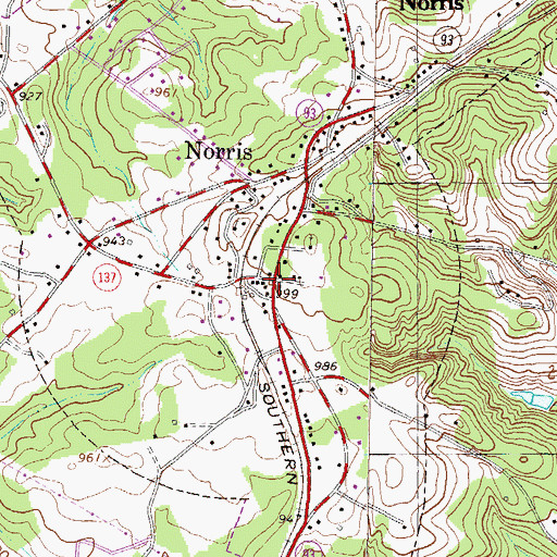 Topographic Map of Norris, SC