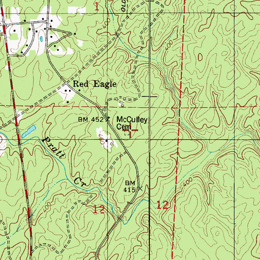 Topographic Map of McCulley Cemetery, AL