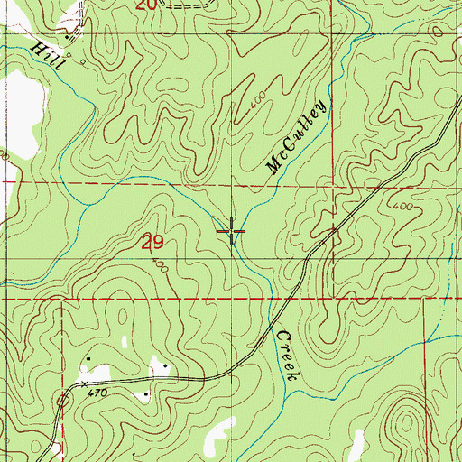 Topographic Map of McCulley Creek, AL
