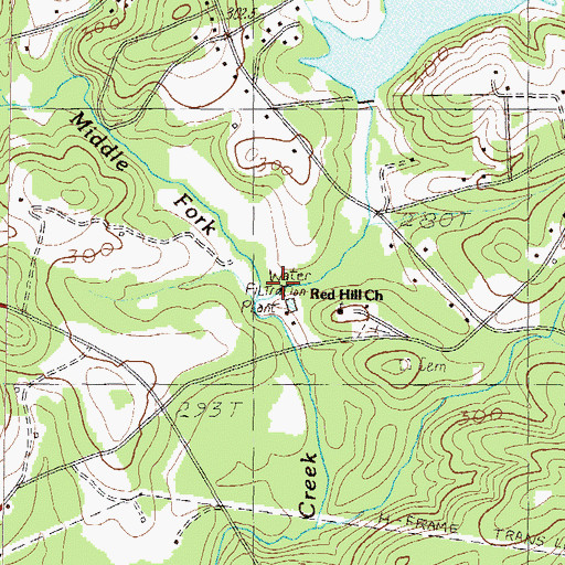 Topographic Map of North Fork Twelvemile Creek, SC