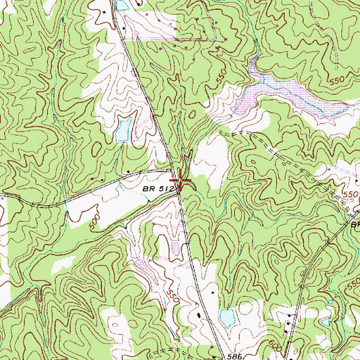 Topographic Map of North Prong Camp Creek, SC