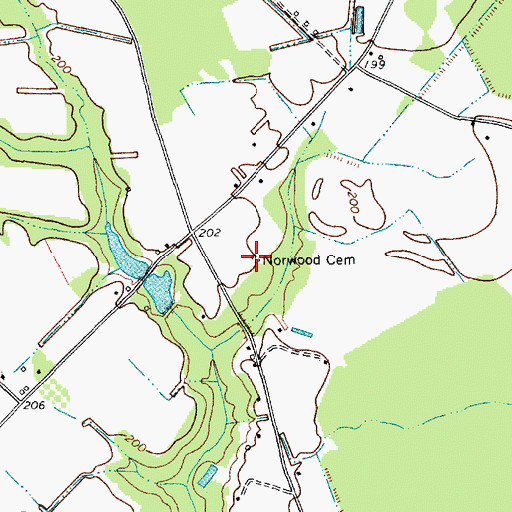 Topographic Map of Norwood Cemetery, SC