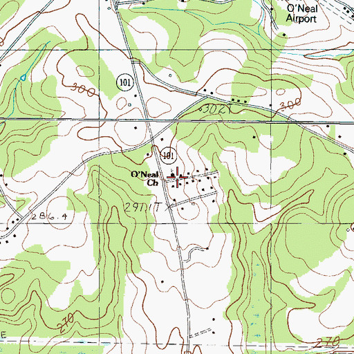 Topographic Map of O'Neal Church, SC