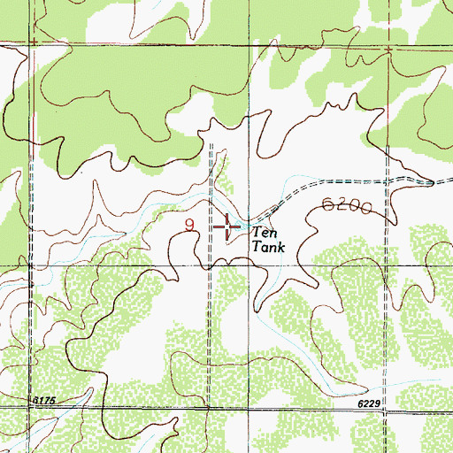 Topographic Map of Ten Tank, AZ