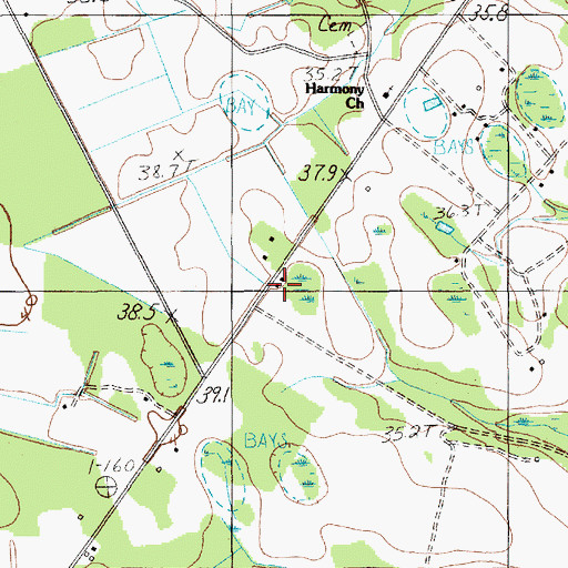 Topographic Map of Oak Grove Church, SC