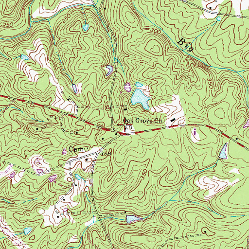 Topographic Map of Oak Grove Church, SC
