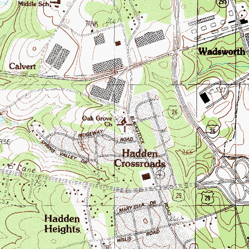 Topographic Map of Oak Grove Church, SC
