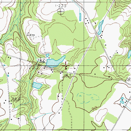 Topographic Map of Oak Grove School, SC