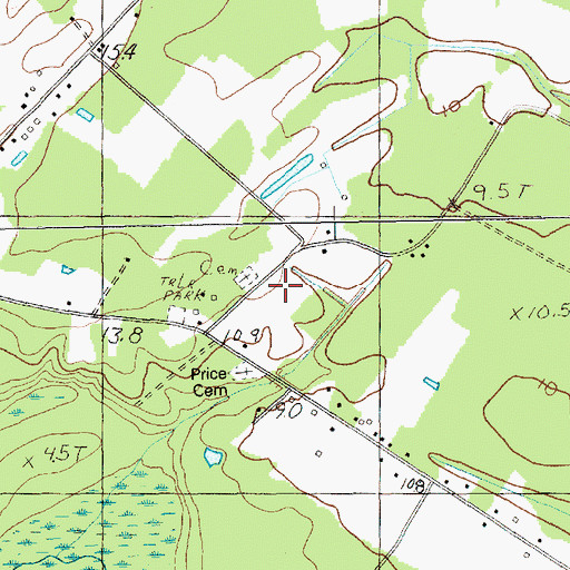 Topographic Map of Oak Grove School, SC
