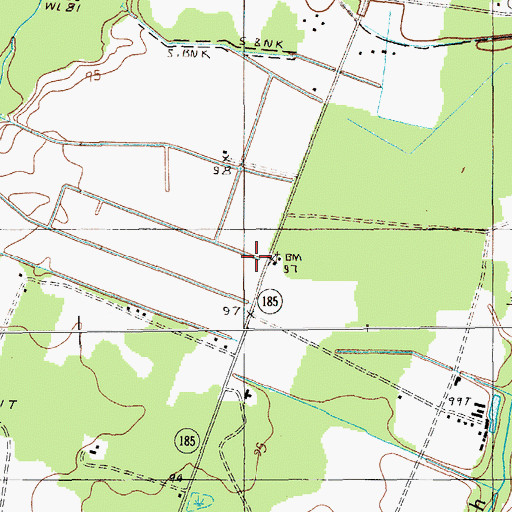 Topographic Map of Oak Grove School, SC