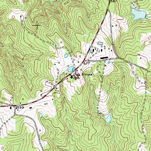 Topographic Map of Oak Grove School, SC