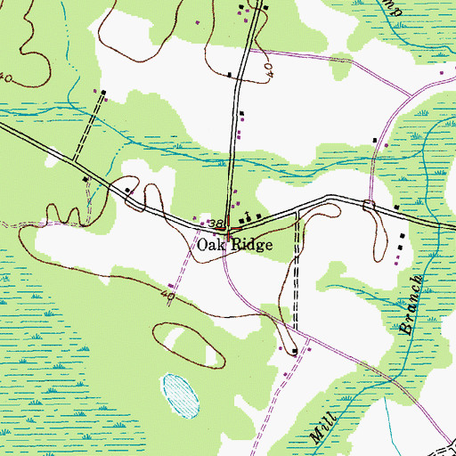 Topographic Map of Oak Ridge, SC