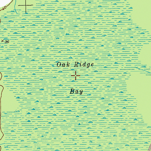 Topographic Map of Oak Ridge Bay, SC