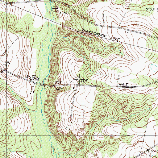 Topographic Map of Oak Spring School, SC