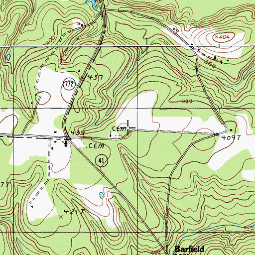 Topographic Map of Oakridge School, SC