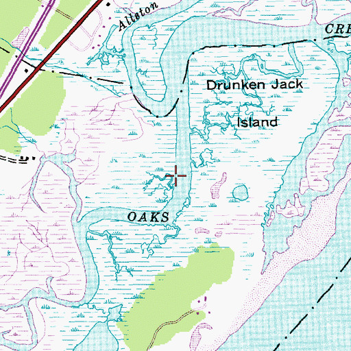 Topographic Map of Oaks Creek, SC