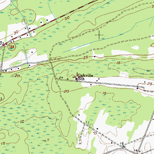 Topographic Map of Oakville School, SC