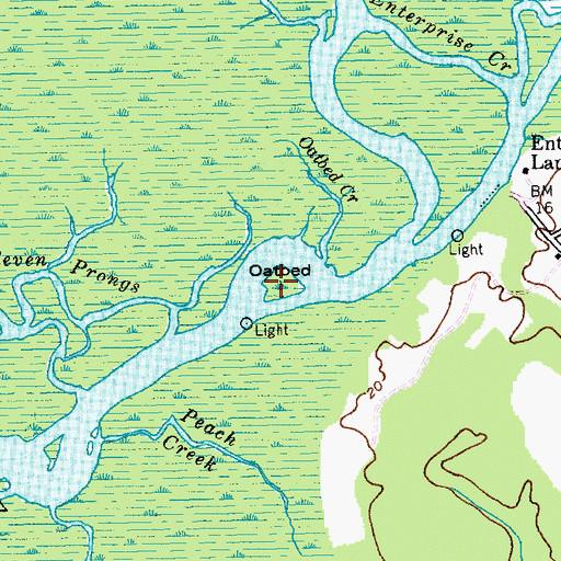 Topographic Map of Oatbed Island, SC
