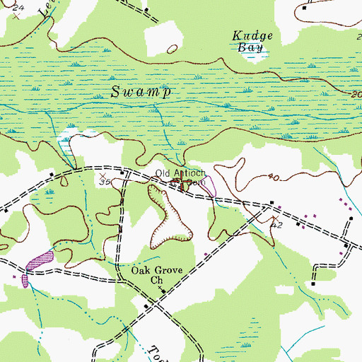 Topographic Map of Old Antioch Cemetery, SC