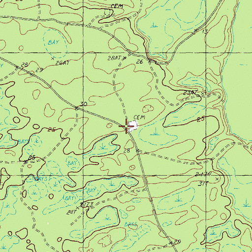 Topographic Map of Old Ark Church, SC