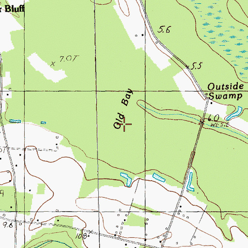 Topographic Map of Old Bay, SC