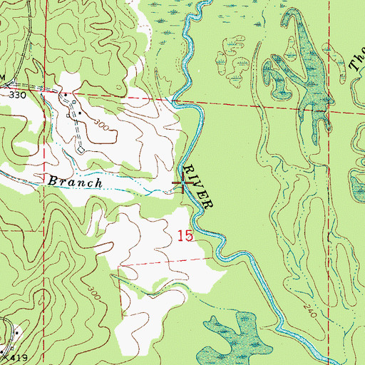 Topographic Map of McDaniel Branch, AL