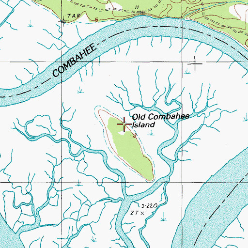 Topographic Map of Old Combahee Island, SC