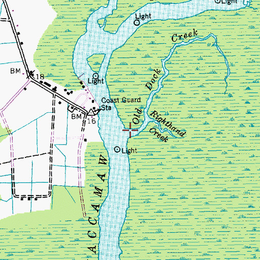 Topographic Map of Old Dock Creek, SC