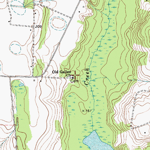 Topographic Map of Old Gailee Church, SC