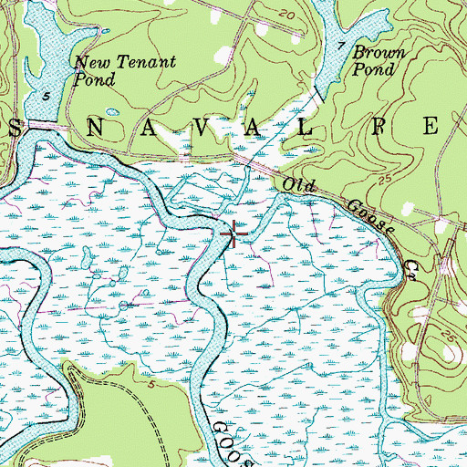 Topographic Map of Old Goose Creek, SC