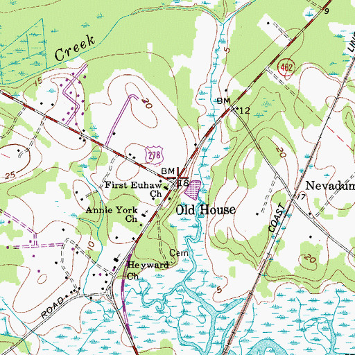 Topographic Map of Old House, SC