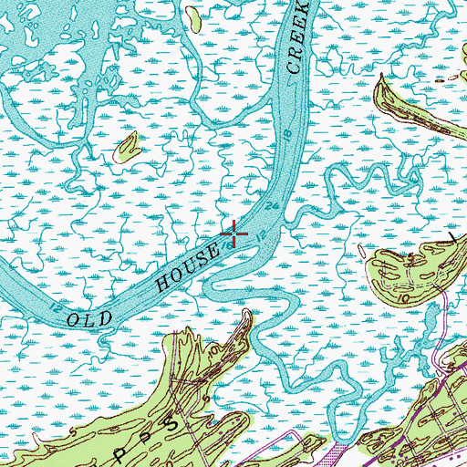 Topographic Map of Old House Creek, SC