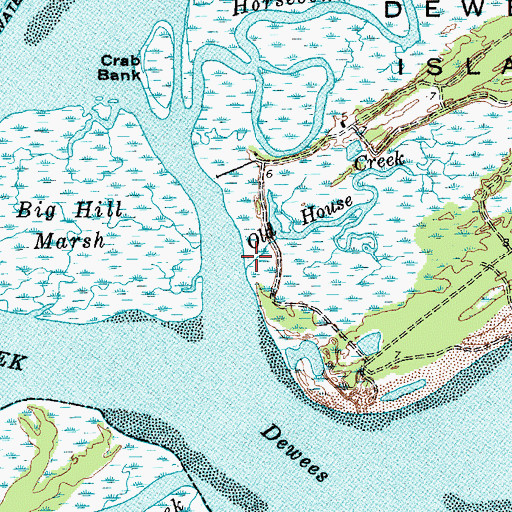 Topographic Map of Old House Creek, SC