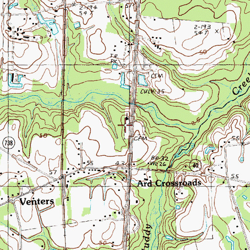 Topographic Map of Old Johnsonville School, SC