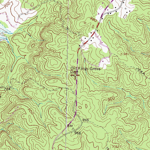 Topographic Map of Old Kings Grove Cemetery, SC