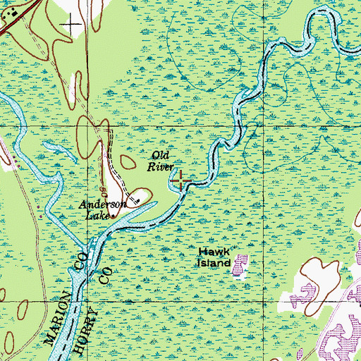 Topographic Map of Old River, SC