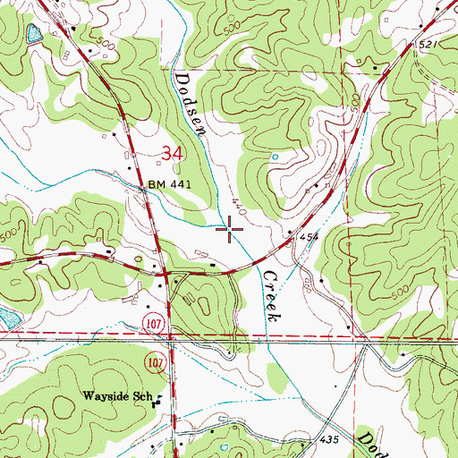 Topographic Map of McDonald Branch, AL