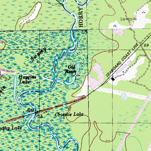 Topographic Map of Old River, SC