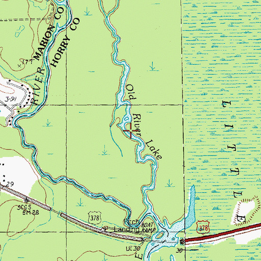 Topographic Map of Old River Lake, SC