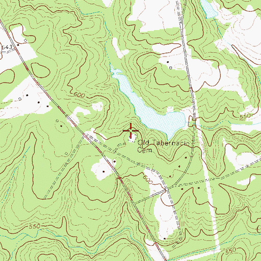Topographic Map of Old Tabernacle Cemetery, SC
