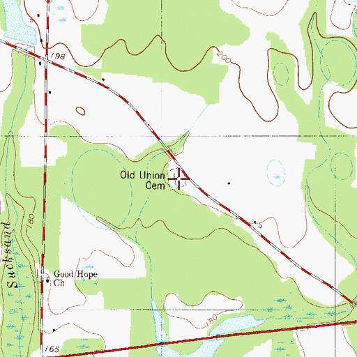 Topographic Map of Old Union Cemetery, SC