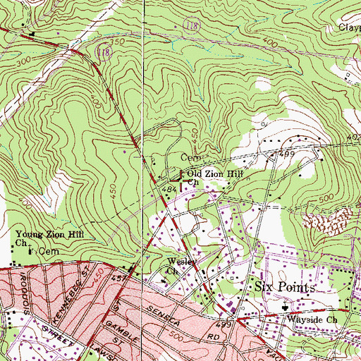 Topographic Map of Old Zion Hill Church, SC