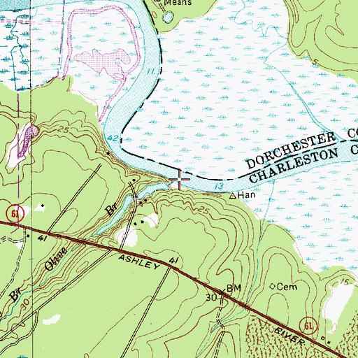 Topographic Map of Olive Branch, SC