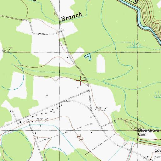 Topographic Map of Olive Grove School, SC