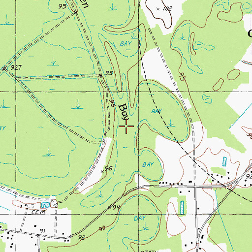 Topographic Map of Open Bay, SC