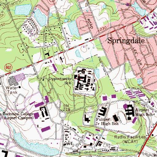Topographic Map of Opportunity School, SC