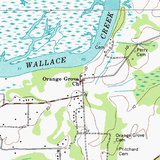 Topographic Map of Orange Grove Church, SC